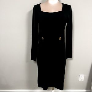 Women’s Tahari ASL black long sleeved sweater dress